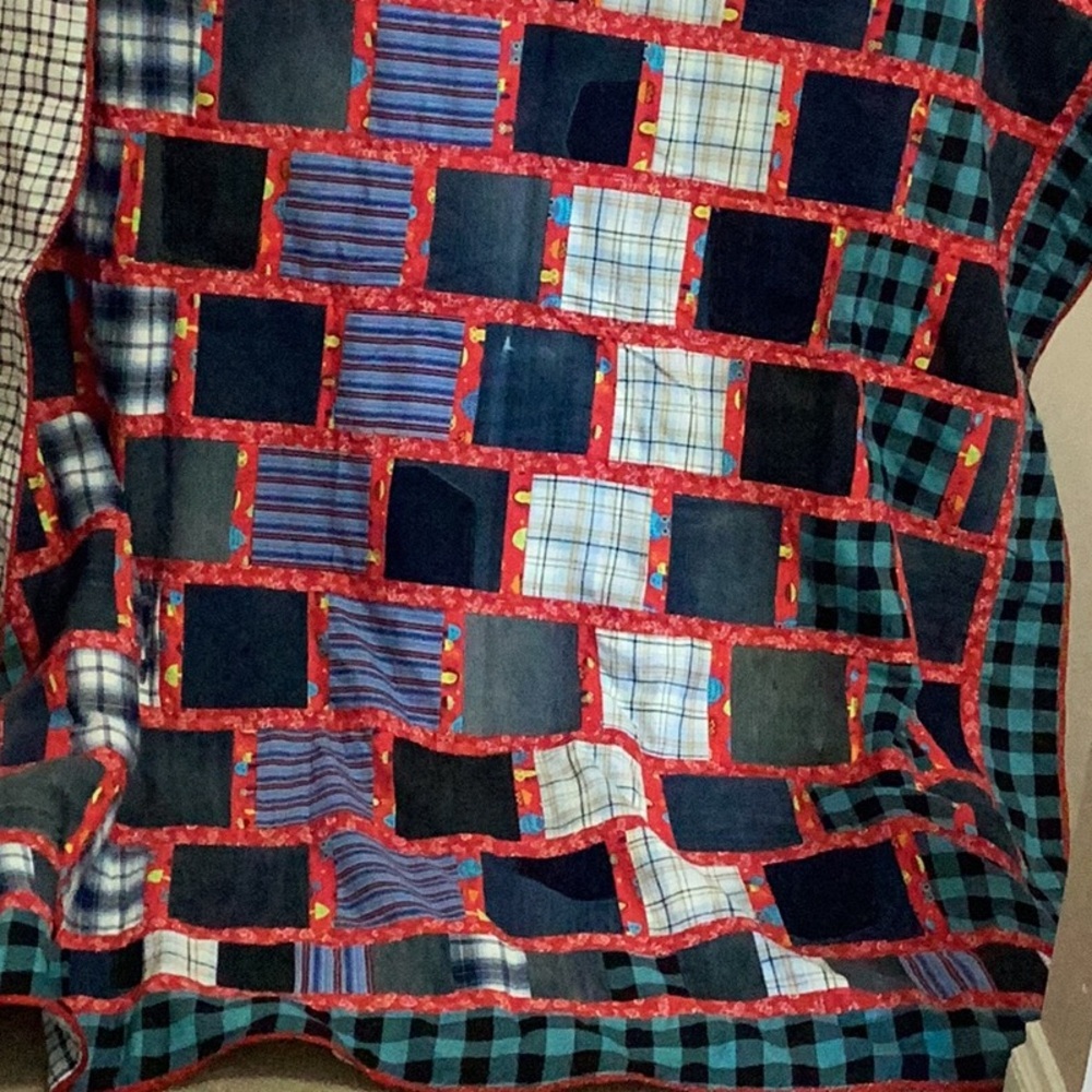 Handmade Denim Twin Size Quilt Throw Bedding Comforter Recycled Jeans